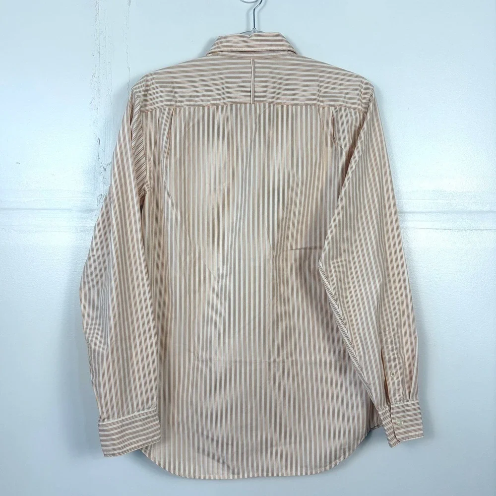 Banana Republic Mens Small Classic Fit Striped Button Down Shirt Orange